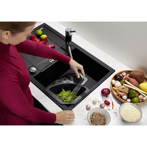 Blanco miska rohová čierny plast 235 866