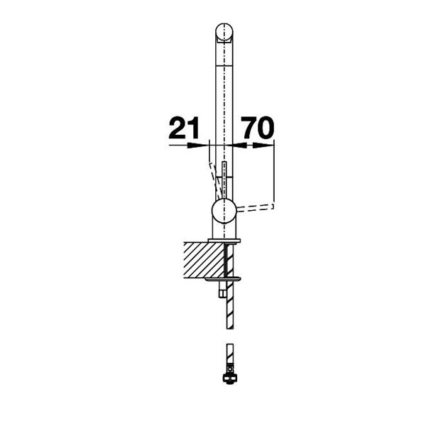 Blanco LARESSA-F chróm 521 546 páka vľavo
