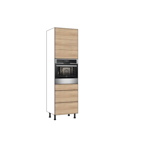 Vysoká skriňa EXPRES GOS2ALUX6002 š60 x v204cm na rúru s výškou 60cm a so zásuvkou s výsuvom LUX - dub Sonoma