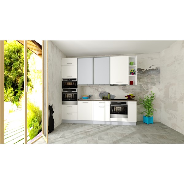 Vysoká skriňa EXPRES GM382ASTD6002 š60 x v204cm na rúru 60cm a mikrovlnku 38cm s výsuvom STANDARD - biela vysoký lesk