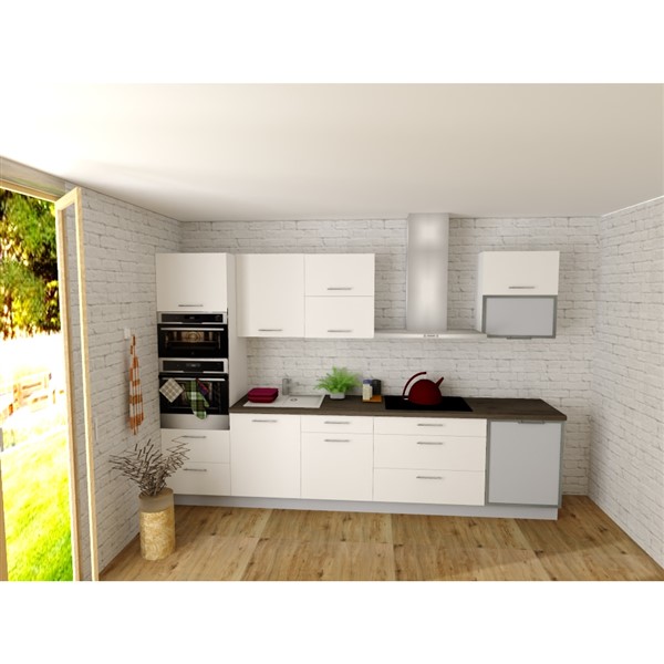 Vysoká skriňa EXPRES GM452ASTD6002 š60 x v204cm na rúru 60cm a mikrovlnku 45cm s výsuvom STANDARD - biela vysoký lesk