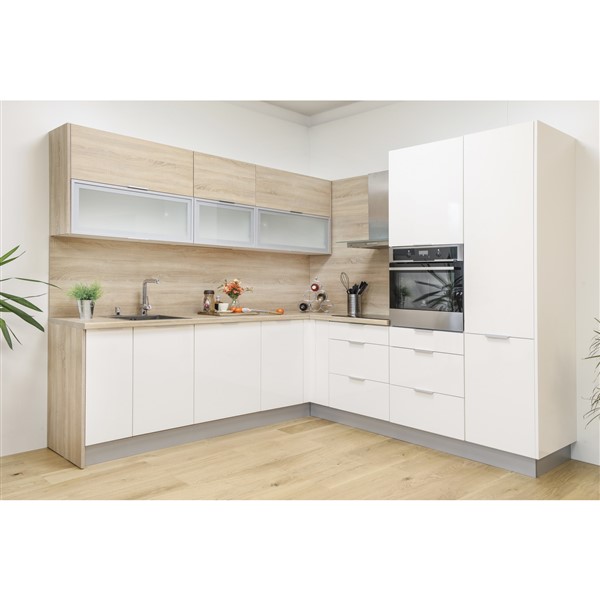 Vysoká skriňa EXPRES GO2ASTD6002 š60 x v204cm na rúru s výškou 60cm so zásuvkou a výsuvom STANDARD - biela vysoký lesk