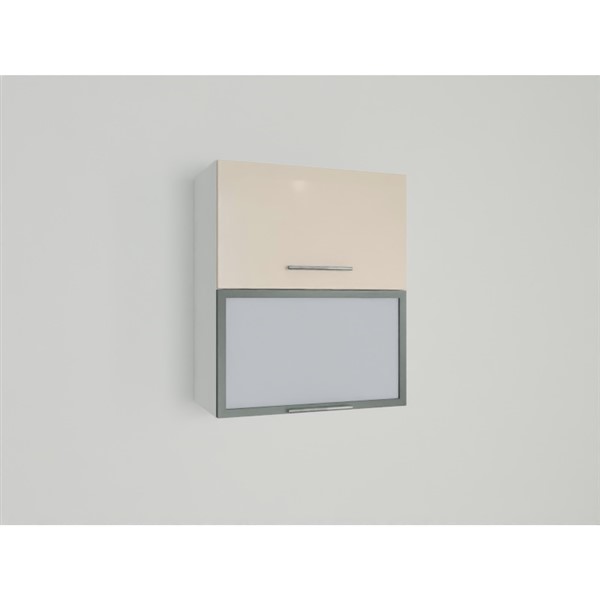 Horná skrinka EXPRES WFLG6002 š60 x v72cm s výklopnými dvierkami 1x sklenená výplň, 1x DTD - satin vysoký lesk