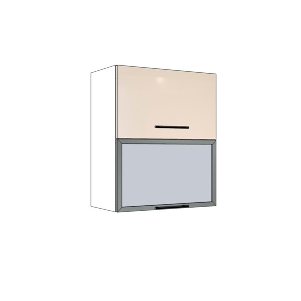 Horná skrinka EXPRES WFLG6002 š60 x v72cm s výklopnými dvierkami 1x sklenená výplň, 1x DTD - satin vysoký lesk