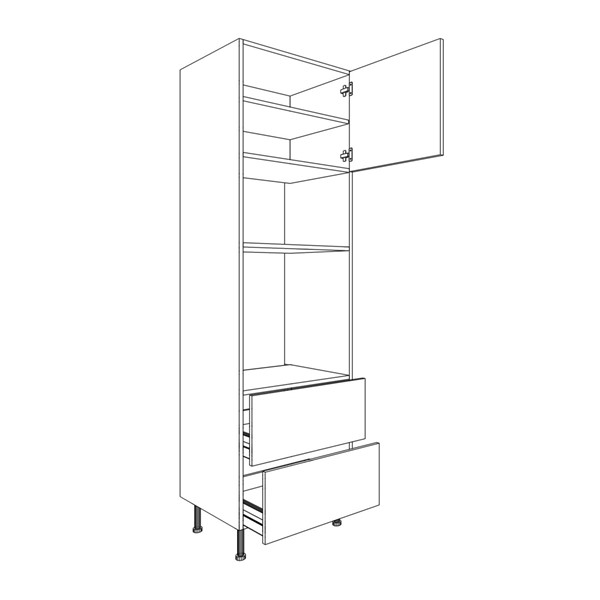 Vysoká skriňa EXPRES GM382ALUX6002 š60 v 204cm na rúru 60cm a mikrovlnku 38cm s výsuvom LUX - antracit vysoký lesk