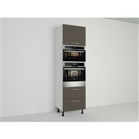 Vysoká skriňa EXPRES GM382ASTD6002 š60 x v204cm na rúru 60cm a mikrovlnku 38cm s výsuvom STANDARD - antracit vysoký lesk