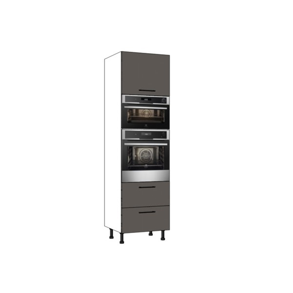 Vysoká skriňa EXPRES GM382ASTD6002 š60 x v204cm na rúru 60cm a mikrovlnku 38cm s výsuvom STANDARD - antracit vysoký lesk