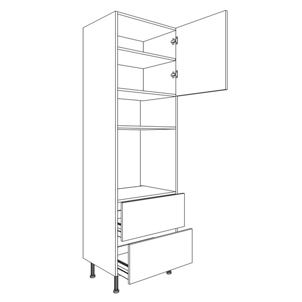 Vysoká skriňa EXPRES GM382ASTD6002 š60 x v204cm na rúru 60cm a mikrovlnku 38cm s výsuvom STANDARD - antracit vysoký lesk