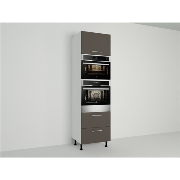 Vysoká skriňa EXPRES GM452ALUX6002 š60 x v204cm na rúru 60cm a mikrovlnku 45cm s výsuvom LUX - antracit vysoký lesk