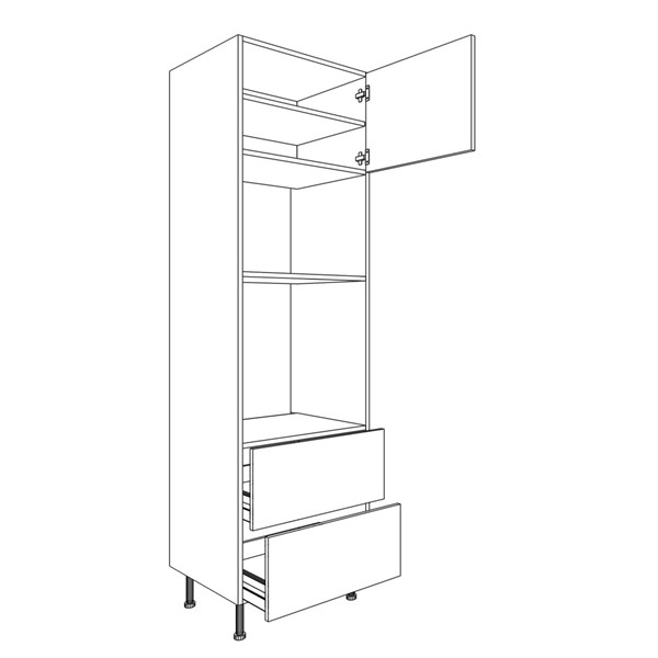 Vysoká skriňa EXPRES GM452ALUX6002 š60 x v204cm na rúru 60cm a mikrovlnku 45cm s výsuvom LUX - antracit vysoký lesk