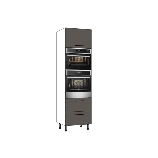 Vysoká skriňa EXPRES GM452ASTD6002 š60 x v204cm na rúru 60cm a mikrovlnku 45cm s výsuvom STANDARD - antracit vysoký lesk