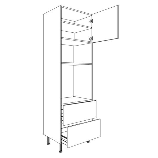 Vysoká skriňa EXPRES GM452ASTD6002 š60 x v204cm na rúru 60cm a mikrovlnku 45cm s výsuvom STANDARD - antracit vysoký lesk