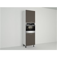 Vysoká skriňa EXPRES GO6002 š60 x v 204cm na rúru s výškou 60cm - antracit vysoký lesk