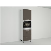 Vysoká skriňa EXPRES GO2ASTD6002 š60 x v204cm na rúru s výškou 60cm so zásuvkou a výsuvom STANDARD - antracit vysoký lesk