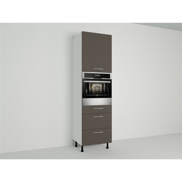 Vysoká skriňa EXPRES GO2ASTD6002 š60 x v204cm na rúru s výškou 60cm so zásuvkou a výsuvom STANDARD - antracit vysoký lesk