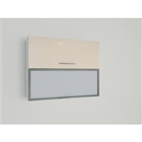 Horná skrinka EXPRES WFLG9002 š90 x v72cm s výklopnými dvierkami, 1x sklenená výplň, 1x DTD - satin vysoký lesk