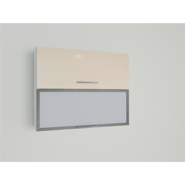 Horná skrinka EXPRES WFLG9002 š90 x v72cm s výklopnými dvierkami, 1x sklenená výplň, 1x DTD - satin vysoký lesk