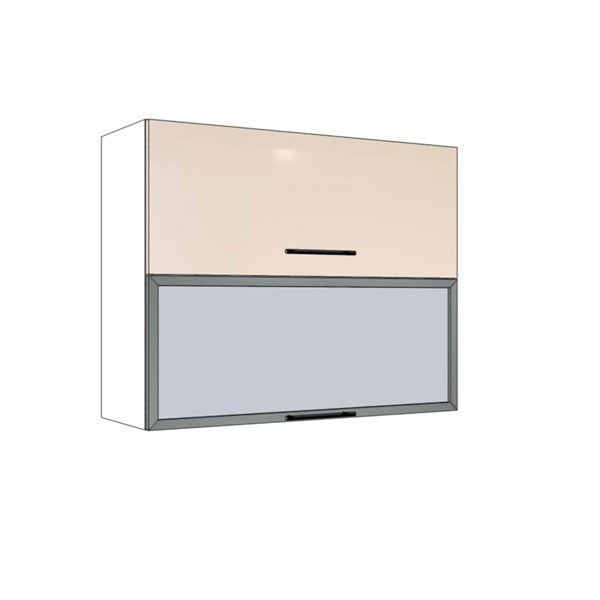 Horná skrinka EXPRES WFLG9002 š90 x v72cm s výklopnými dvierkami, 1x sklenená výplň, 1x DTD - satin vysoký lesk