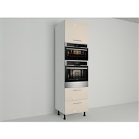 Vysoká skriňa EXPRES GM382ASTD6002 š60 x v204cm na rúru 60cm a mikrovlnku 38cm s výsuvom STANDARD - satin vysoký lesk