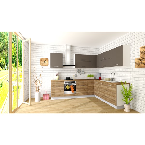 Horná skrinka EXPRES WE6502 š65 x v72cm rohová - antracit vysoký lesk