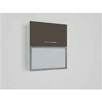 Horná skrinka EXPRES WFLG6002 š60 x v72cm s výklopnými dvierkami 1x sklenená výplň, 1x DTD - antracit vysoký lesk