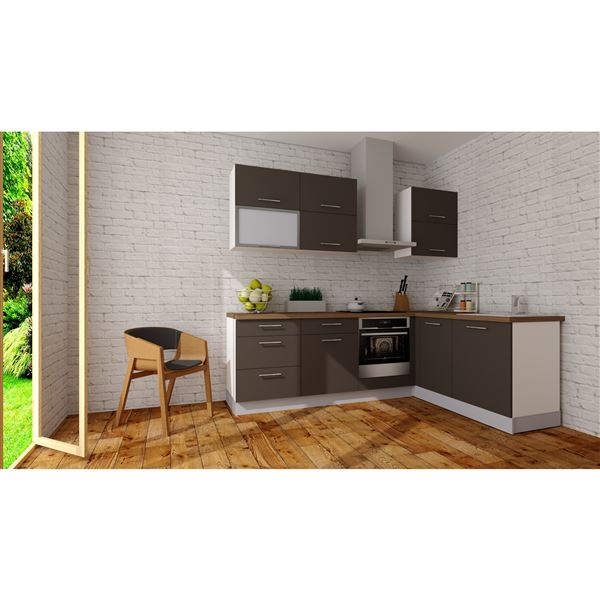 Horná skrinka EXPRES WFLG6002 š60 x v72cm s výklopnými dvierkami 1x sklenená výplň, 1x DTD - antracit vysoký lesk