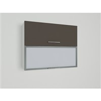 Horná skrinka EXPRES WFLG9002 š90 x v72cm s výklopnými dvierkami, 1x sklenená výplň, 1x DTD - antracit vysoký lesk