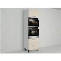Vysoká skriňa EXPRES GM452ASTD6002 š60 x v204cm na rúru 60cm a mikrovlnku 45cm s výsuvom STANDARD - satin  vysoký lesk