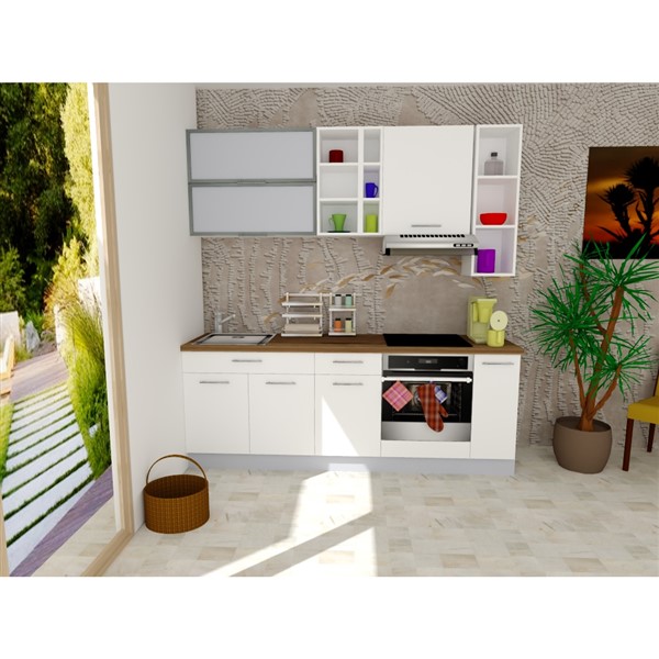 Horná skrinka EXPRES WFLGG9002  š90 x v72cm so sklenenými výklopnými dvierkami