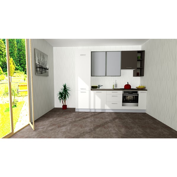 Horná skrinka EXPRES WG6003 š60 x v100cm so sklenenými dvierkami - biela vysoký lesk