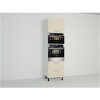 Vysoká skriňa EXPRES GM382ALUX6002 š60 v 204cm na rúru 60cm a mikrovlnku 38cm s výsuvom LUX - sand mat