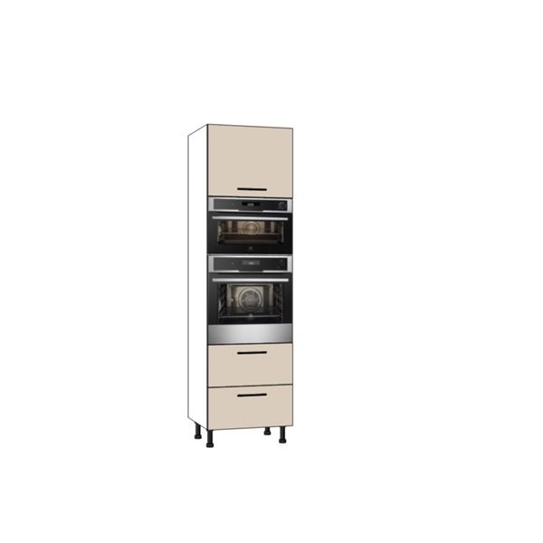 Vysoká skriňa EXPRES GM382ALUX6002 š60 v 204cm na rúru 60cm a mikrovlnku 38cm s výsuvom LUX - sand mat