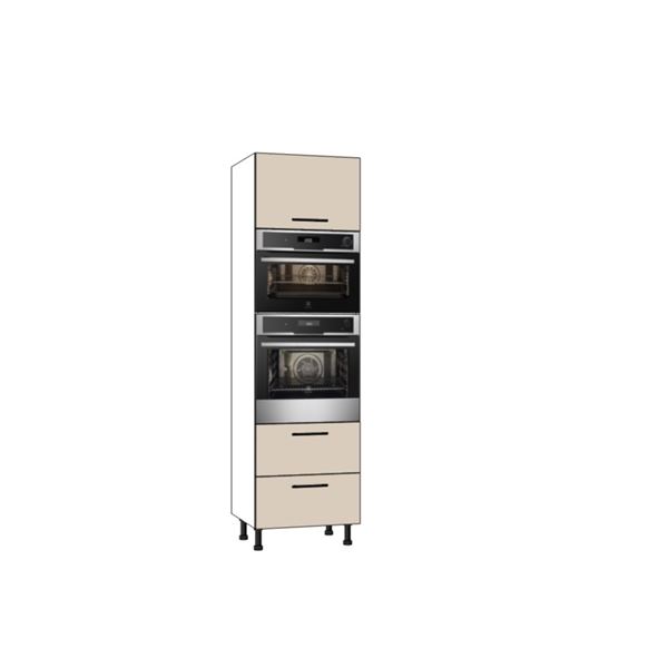 Vysoká skriňa EXPRES  GM452ALUX6002 š60 x v204cm na rúru 60cm a mikrovlnku 45cm s výsuvom LUX - sand mat