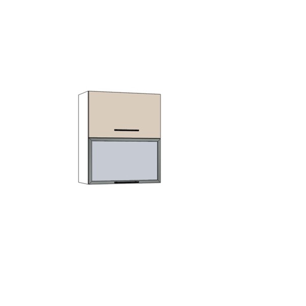 Horná skrinka EXPRES WFLG6002 š60 x v72cm s výklopnými dvierkami 1x sklenená výplň, 1x DTD - sand mat