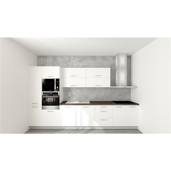 Kuch. blok EXPRES 50 Š/V/H: 377x204x60cm - biela vysoký lesk