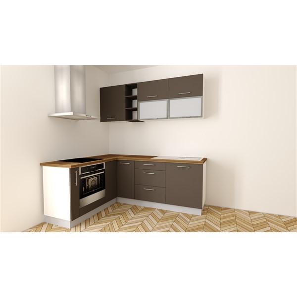 Kuch. blok EXPRES 30 172x217cm - antracit vysoký lesk