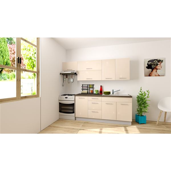 Kuch. blok EXPRES 10 Š/V/H: 242x204x60cm - satin vysoký lesk
