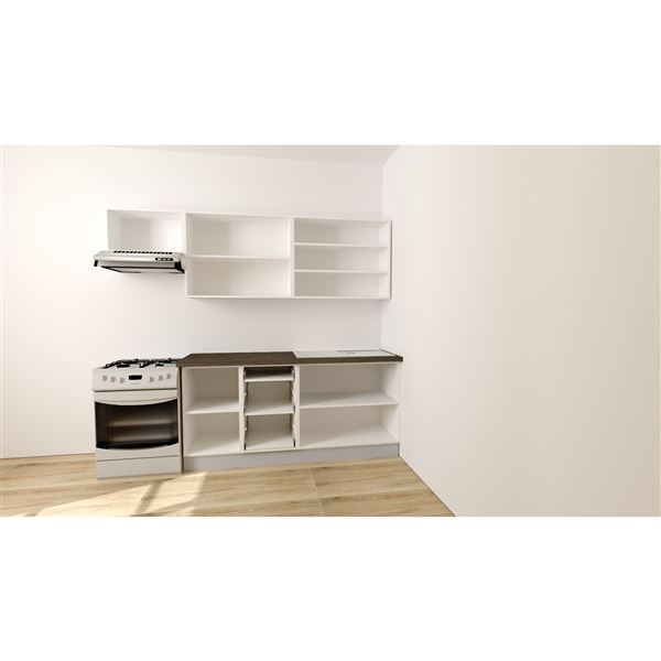 Kuch. blok EXPRES 10 Š/V/H: 242x204x60cm - satin vysoký lesk