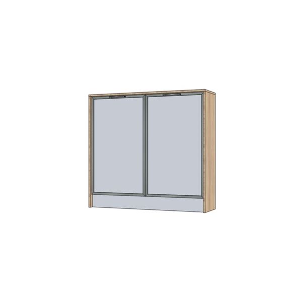 Kuchynská komoda EXPRES so sklenenými dvierkami š123,6 x v113 cm - dub Sonoma