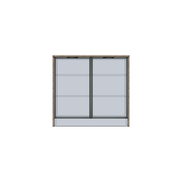 Kuchynská komoda EXPRES so sklenenými dvierkami š123,6 x v113 cm - dub Sonoma