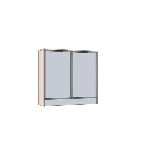 Kuchynská komoda EXPRES so sklenenými dvierkami š123,6 x v113 cm - satin vysoký lesk