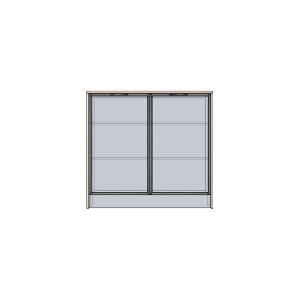 Kuchynská komoda EXPRES so sklenenými dvierkami š123,6 x v113 cm - satin vysoký lesk