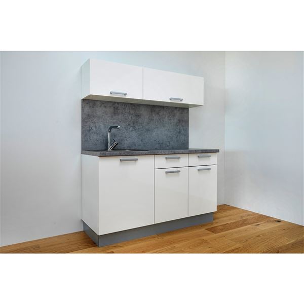 Kuch. blok EXPRES 1500  Š/V/H: 150x204x60cm - biela vysoký lesk 