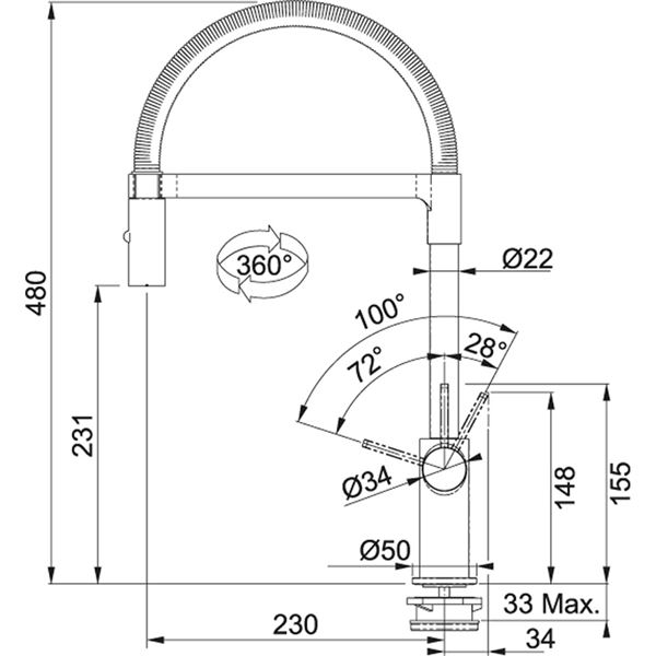 Franke FN 9630.031 chróm so sprchou